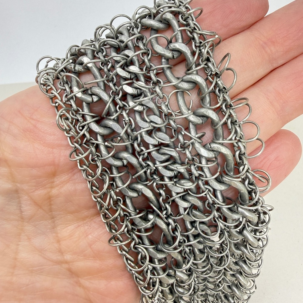 Chunky Chainmail Statement Bracelet Toggle Clasp … - image 1